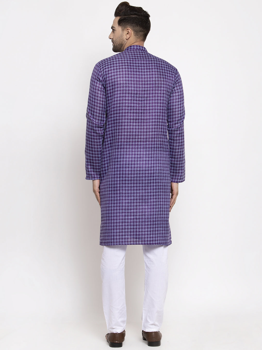 Jompers Men's Beautiful Purple Woven Kurta Payjama Sets