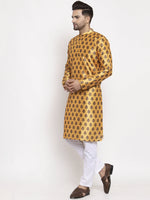 Thumbnail for Jompers Men's Yellow Printed Kurta Payjama Sets