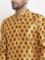 Thumbnail for Jompers Men's Yellow Printed Kurta Payjama Sets
