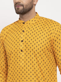 Thumbnail for Jompers Men Yellow Printed Kurta with Pyjamas - Distacart