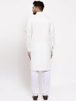 Thumbnail for Jompers Men Off-White Solid Kurta with Pyjamas - Distacart