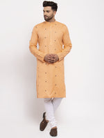 Thumbnail for Jompers Men's Orange Printed Cotton Kurta Payjama Sets