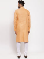 Thumbnail for Jompers Men's Orange Printed Cotton Kurta Payjama Sets