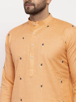 Thumbnail for Jompers Men's Orange Printed Cotton Kurta Payjama Sets