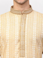 Thumbnail for Jompers Men's Beige Woven Kurta Only