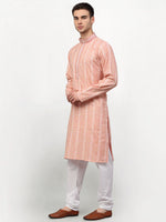 Thumbnail for Jompers Men's Pink Woven Kurta Pajama