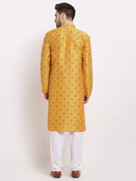 Thumbnail for Jompers Men's Mustard Woven Kurta Payjama Sets