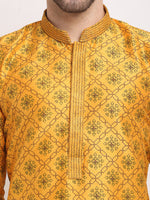 Thumbnail for Jompers Men's Mustard Woven Kurta Payjama Sets