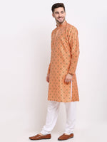 Thumbnail for Jompers Men's Orange Woven Kurta Payjama Sets