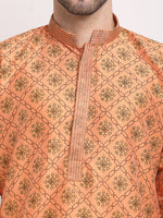 Thumbnail for Jompers Men's Orange Woven Kurta Payjama Sets