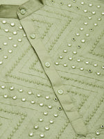 Thumbnail for Jompers Men's Pista Embroidered Mirror Work Kurta Pyjama