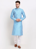 Thumbnail for Jompers Men's Sky Dupion Ikkat Kurta Only