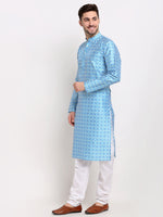 Thumbnail for Jompers Men's Sky Dupion Ikkat Kurta Only