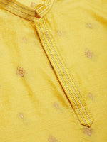 Thumbnail for Jompers Men's Yellow Coller Embroidered Woven Design Kurta Pyjama