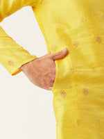 Thumbnail for Jompers Men's Yellow Coller Embroidered Woven Design Kurta Pyjama