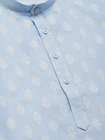 Thumbnail for Jompers Men's Sky Cotton Floral Printed kurta Pyjama Set