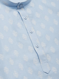 Thumbnail for Jompers Men's Sky Cotton Floral Printed kurta Pyjama Set