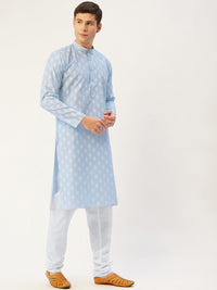 Thumbnail for Jompers Men's Sky Cotton Floral Printed kurta Pyjama Set