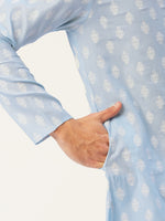 Thumbnail for Jompers Men's Sky Cotton Floral Printed kurta Pyjama Set