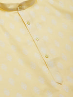 Thumbnail for Jompers Men's Yellow Cotton Floral printed kurta Pyjama Set