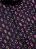 Thumbnail for Jompers Men's Navy Cotton Ikat printed kurta Pyjama Set