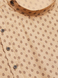 Thumbnail for Jompers Men's Beige Cotton printed kurta Pyjama Set