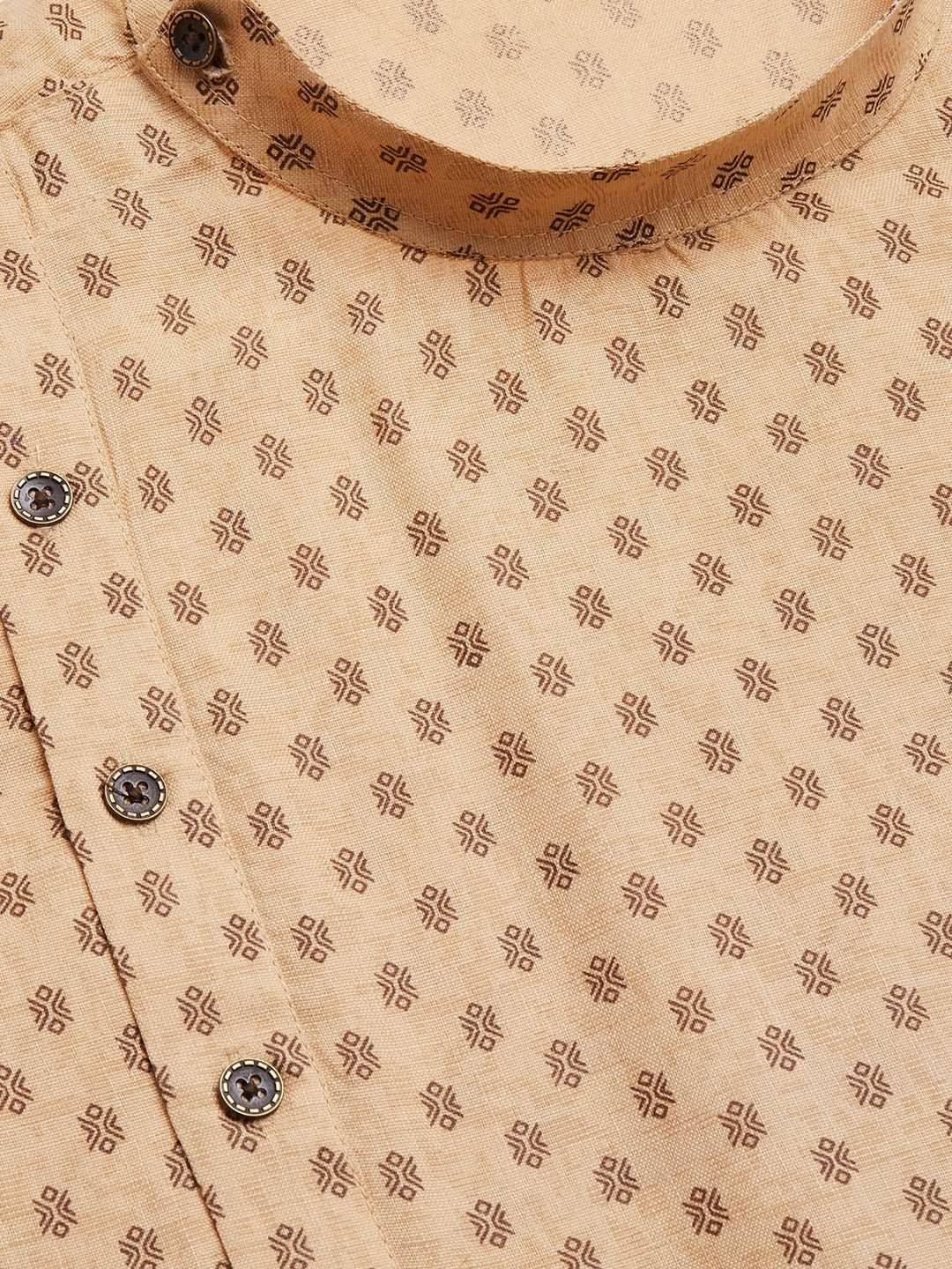 Jompers Men's Beautiful Beige Cotton printed kurta Only