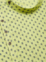 Thumbnail for Jompers Men's Green Cotton printed kurta Only