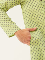 Thumbnail for Jompers Men's Green Cotton printed kurta Only