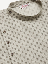 Thumbnail for Jompers Men's Grey Cotton printed kurta Only