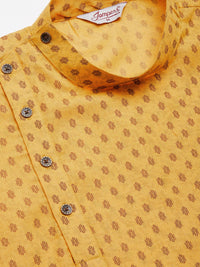 Thumbnail for Jompers Men's Mustard Cotton printed kurta Only