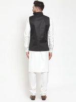 Thumbnail for Jompers Men's Solid Kurta Pajama with Solid Waistcoat