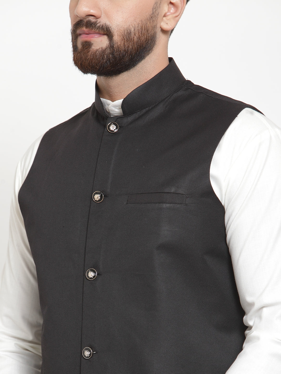 Jompers Men's Solid Kurta Pajama with Solid Waistcoat