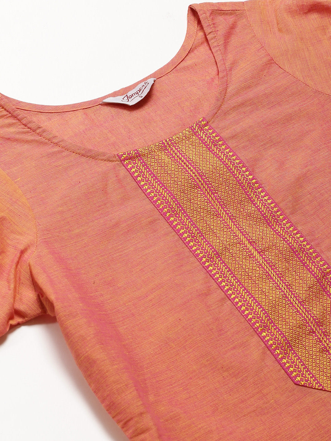 Jompers Women Pink Yoke Design Kurta with Trousers - Distacart