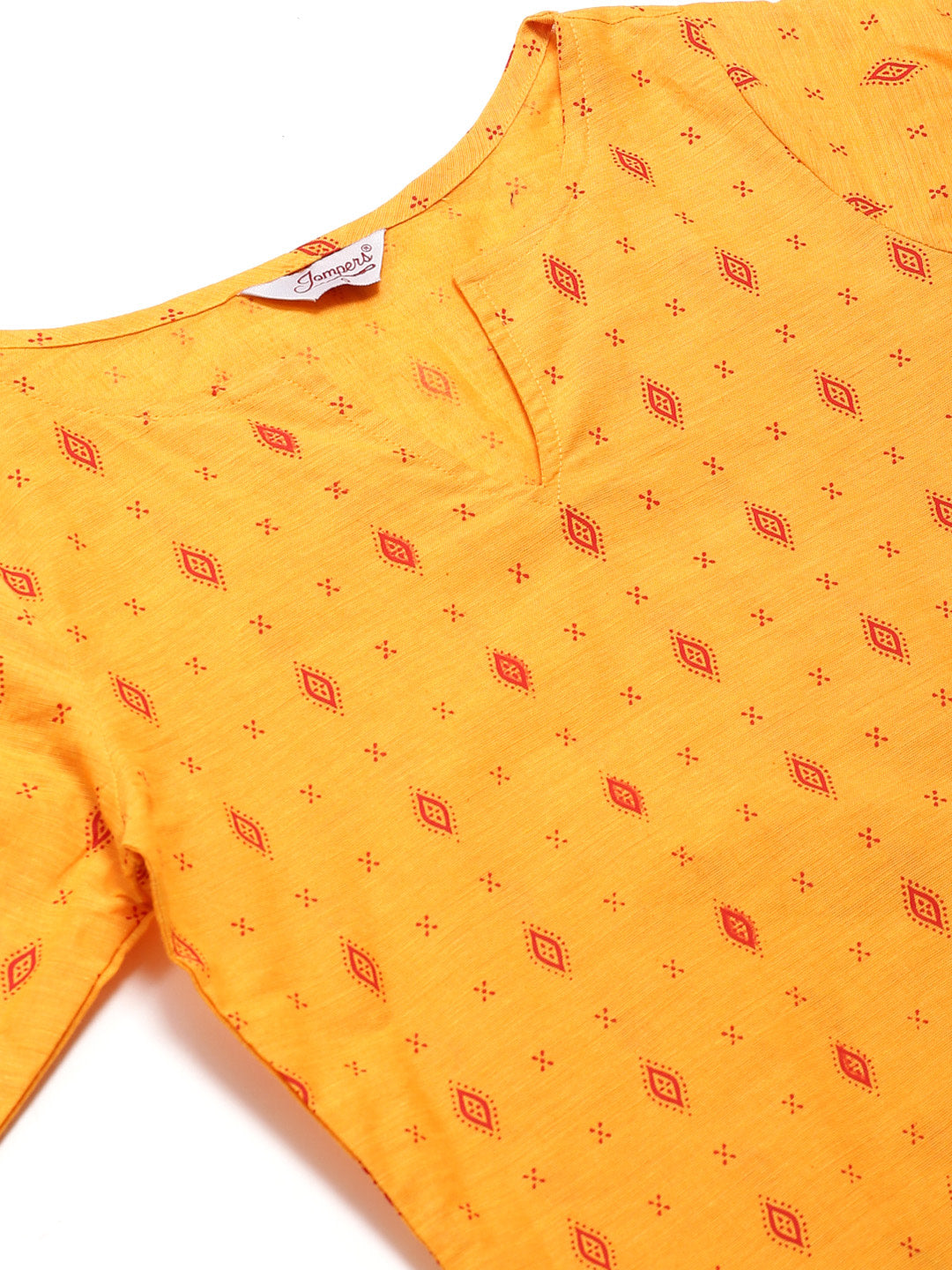 Jompers Women Yellow Printed Kurta with Trousers - Distacart