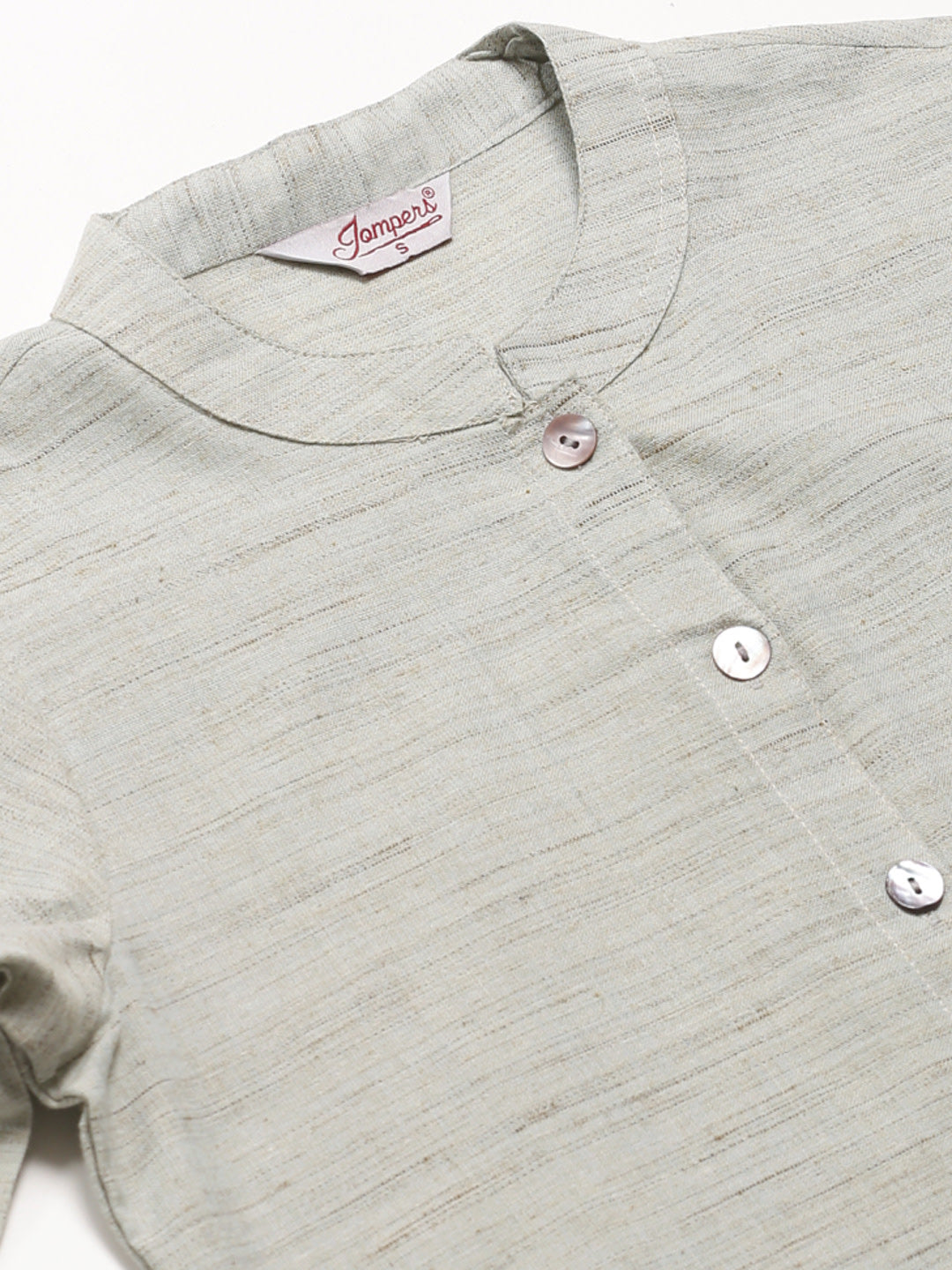 Jompers Women Grey Woven Design Kurta with Trousers - Distacart