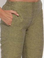 Thumbnail for Jompers Women Mustard Solid Kurta with Trousers & Dupatta - Distacart