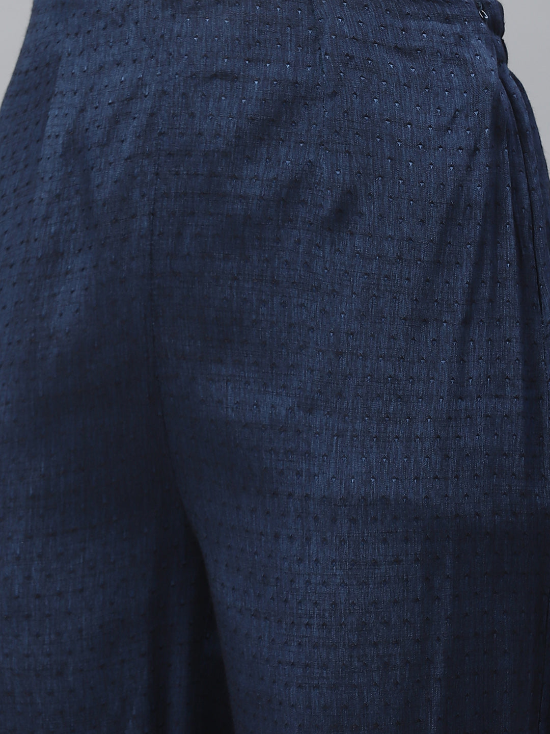 Jompers Women Navy Blue & Charcoal Grey Self Design Kurta with Trousers & Dupatta - Distacart