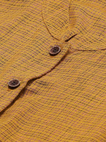 Thumbnail for Jompers Women Mustard & Beige Self Checked Kurta with Trousers & Dupatta - Distacart