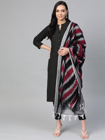Thumbnail for Jompers Women Black & Grey Solid Kurta with Trousers & Dupatta - Distacart