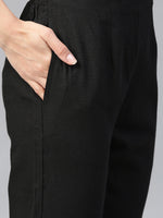 Thumbnail for Jompers Women Black & Grey Solid Kurta with Trousers & Dupatta - Distacart