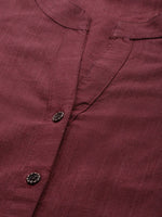 Thumbnail for Jompers Women Maroon & Grey Solid Kurta with Trousers & Dupatta - Distacart