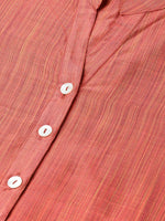 Thumbnail for Jompers Women Rust Orange & Beige Self-Striped Kurta with Trousers & Dupatta - Distacart