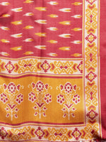 Thumbnail for Jompers Women Yellow Self-Striped Kurta with Trousers & Art Silk Printed Dupatta - Distacart