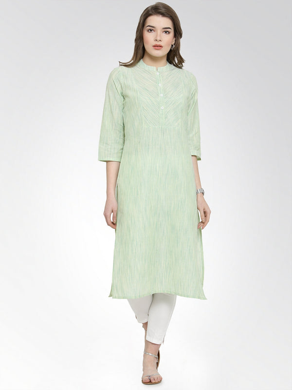 Jompers Women Green self design straight Kurta - Distacart