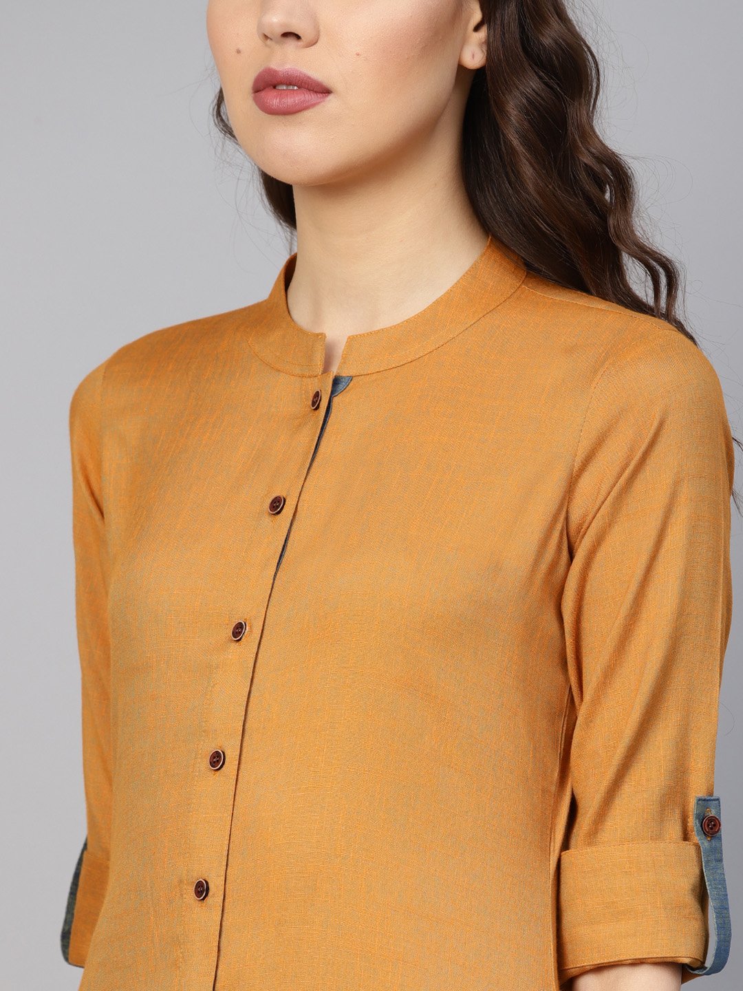 Jompers Women Mustard Woven Design Straight Rayon Kurta - Distacart