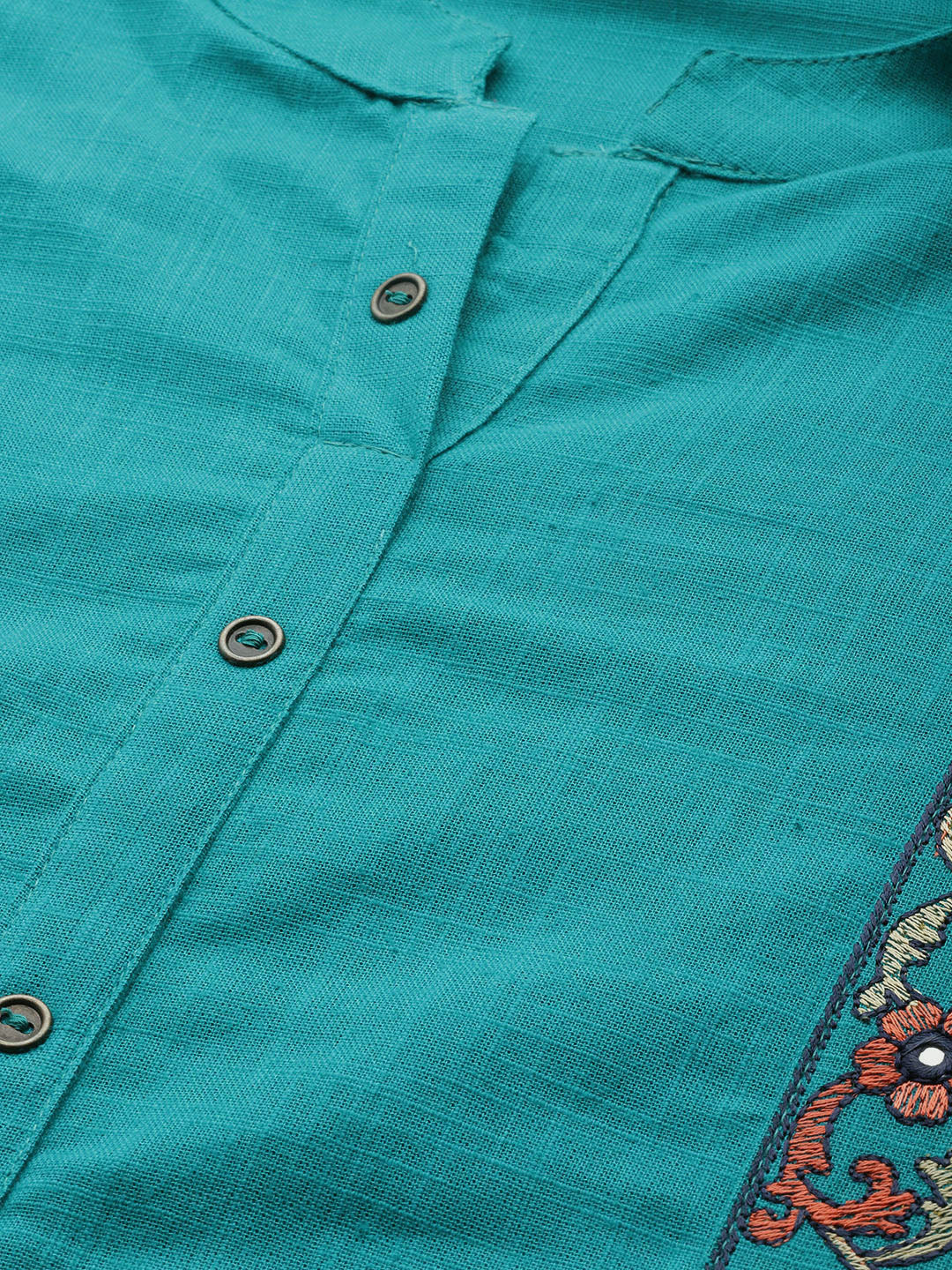 Jompers Women Green Embroidered Detail Straight Kurta - Distacart