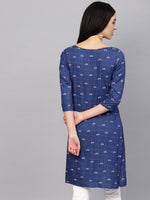 Thumbnail for Jompers Women Blue & Off-White Checked Straight Kurta - Distacart