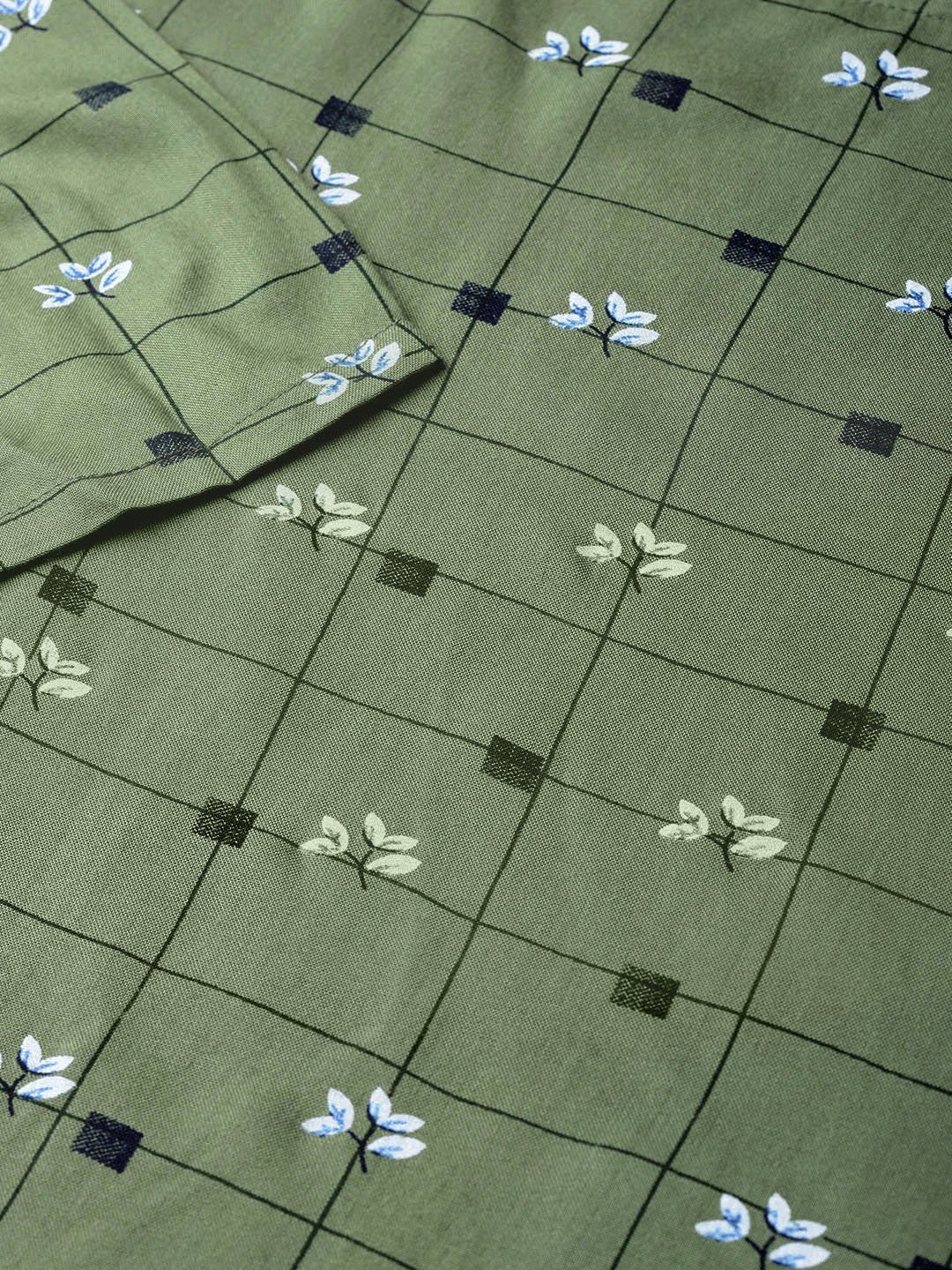 Jompers Women Olive Green & Off-White Checked Straight Kurta - Distacart