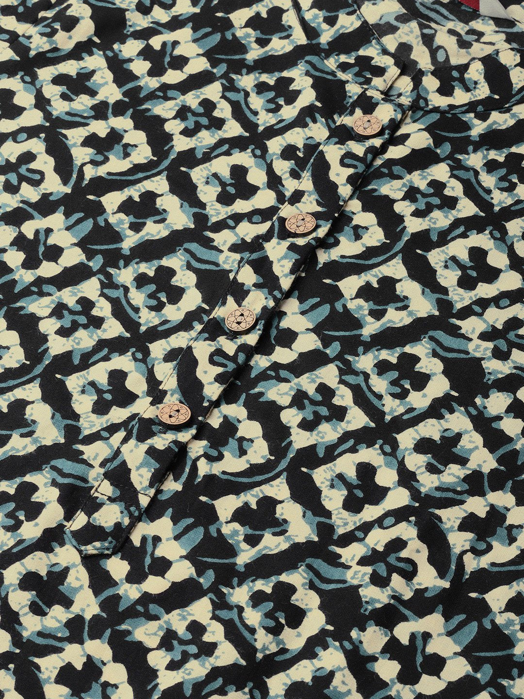 Jompers Women Cream-Coloured & Black Printed Straight Kurta - Distacart